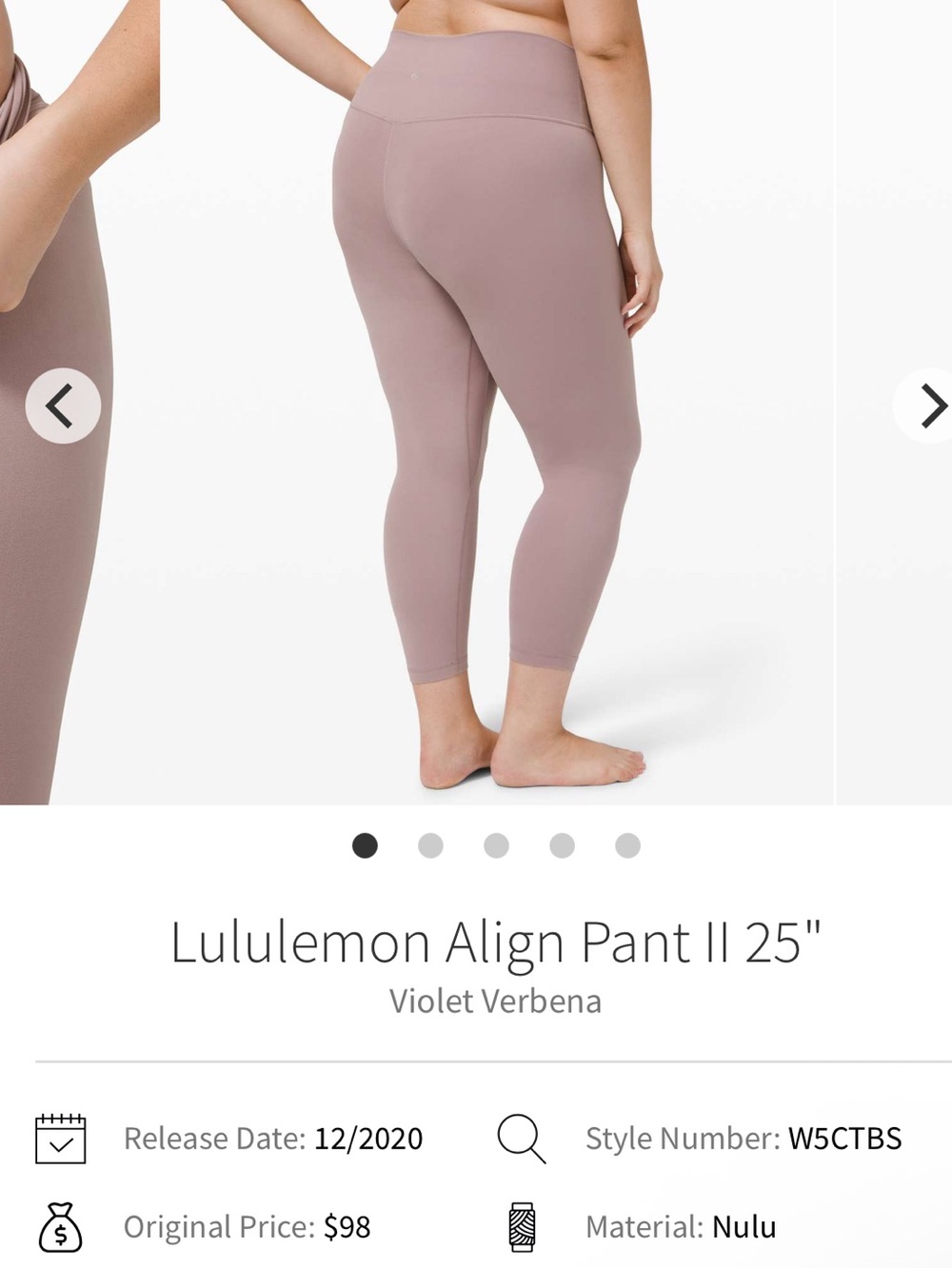 lululemon athletica Align II 25" Leggings in Violet Verbena